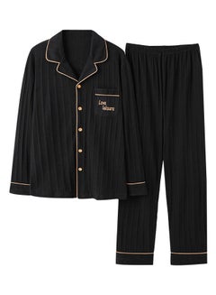 2-Piece Striped Pyjama Set Black
