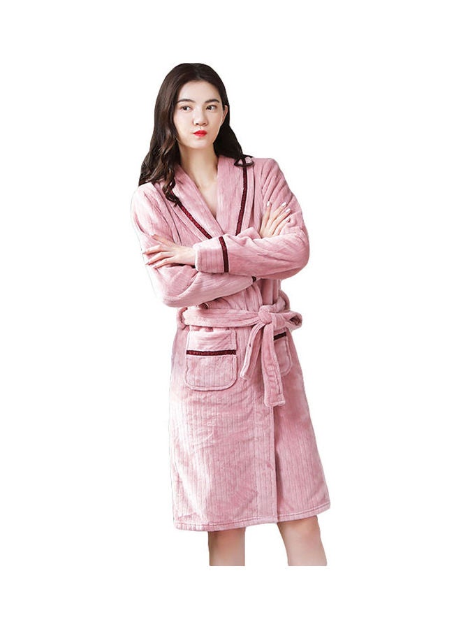 Joychic Coral Velvet Night Robe Pink  - Image 1