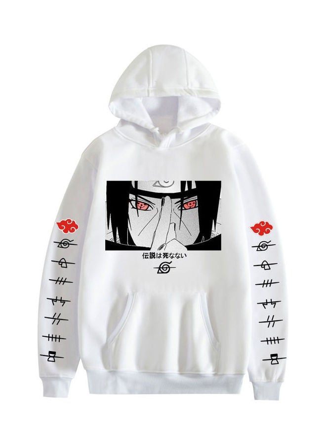 Joychic Printed Long Sleeves Hoodie White/Black/Red  - Image 1