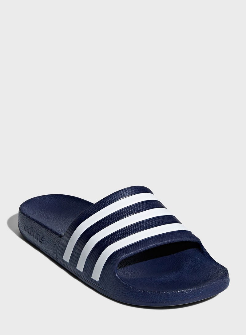 Adidas Adilette Slip-On Slides Dark Blue/Cloud White  - Image 1