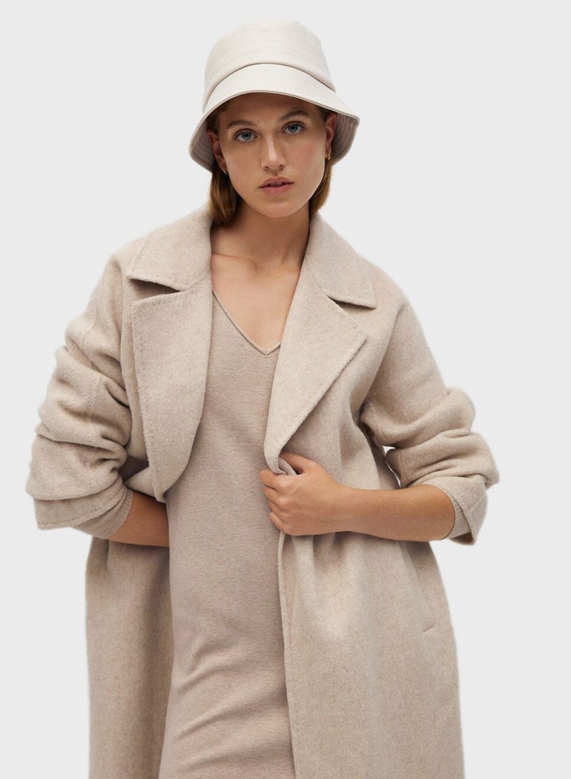 MANGO - Side Slit Dress Light Pastel Grey - Image 1