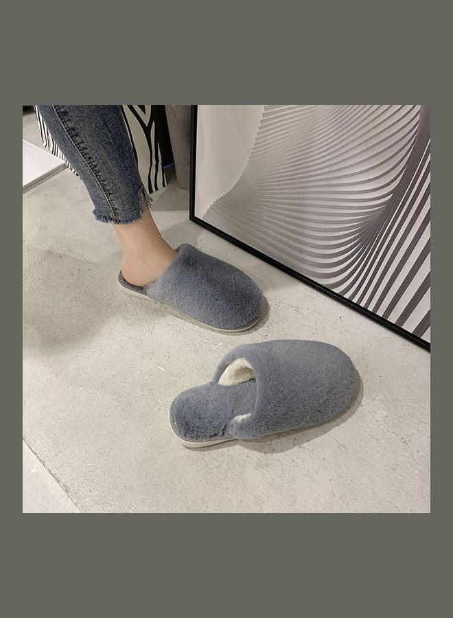 Joychic - Solid Fluffy Indoor Slippers Grey - Image 1