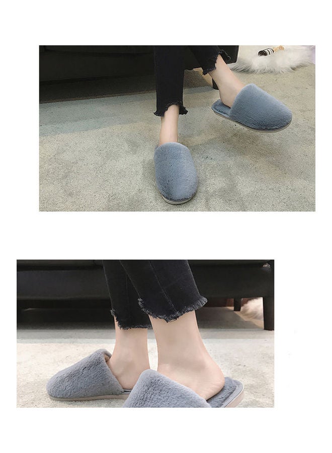 Joychic - Solid Fluffy Indoor Slippers Grey - Image 1