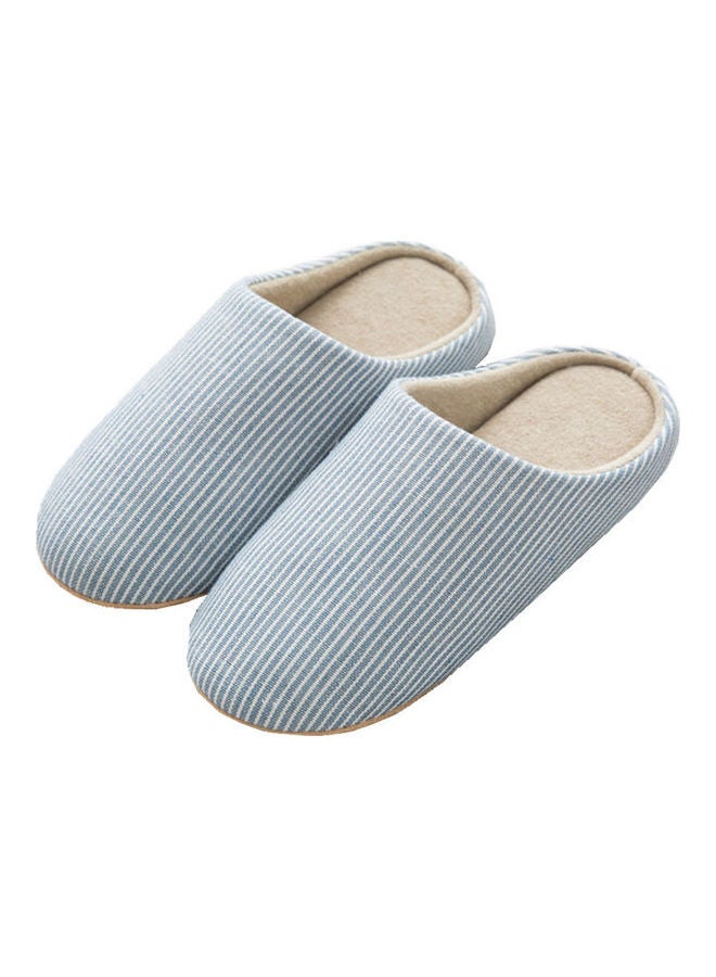 Joychic Striped Slip-On Bedroom Slippers Blue  - Image 1