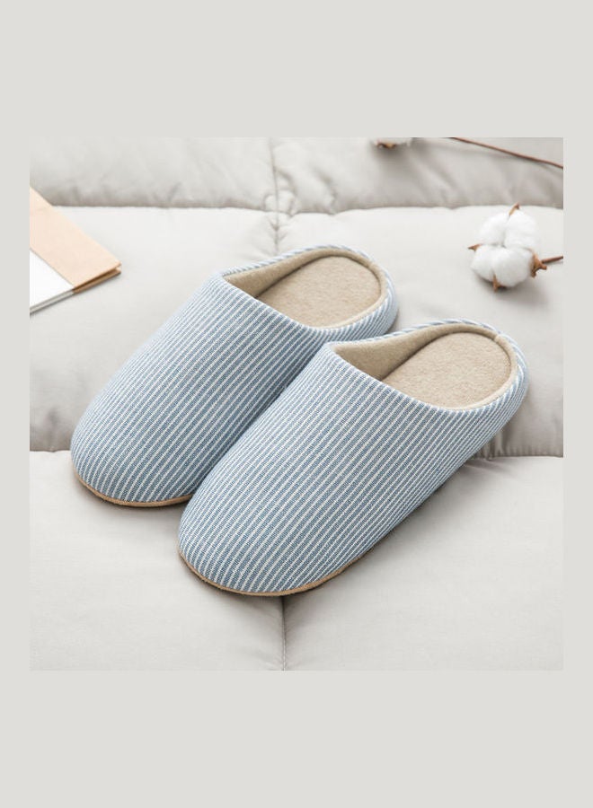 Joychic Striped Slip-On Bedroom Slippers Blue  - Image 2