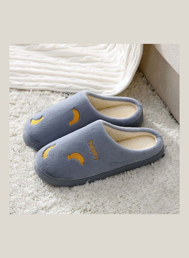 Banana Pattern Slip-On Bedroom Slippers Blue/Yellow - v1626283765/N49023349V_2