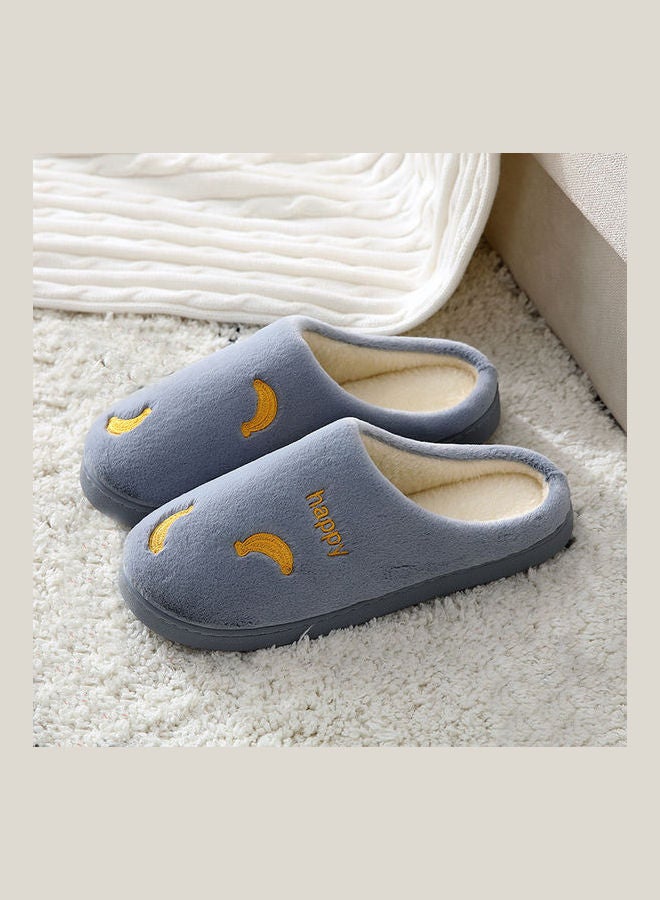 Joychic Banana Pattern Slip-On Bedroom Slippers Blue/Yellow  - Image 2