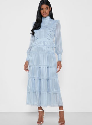 High Neck Dress Blue