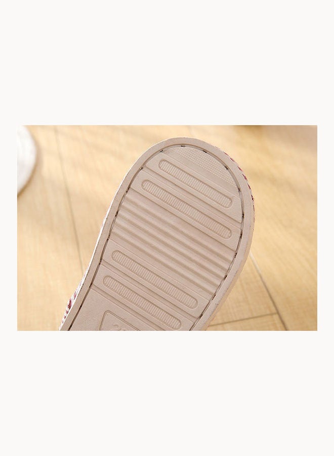 Joychic Striped Bedroom Slippers Beige  - Image 4