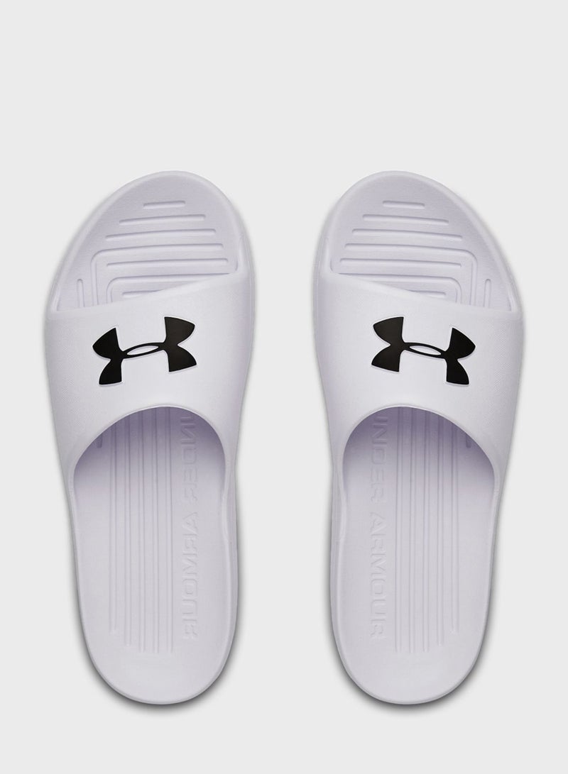 UNDER ARMOUR Core Pth Logo Printed Slides White/Black  - Image 4