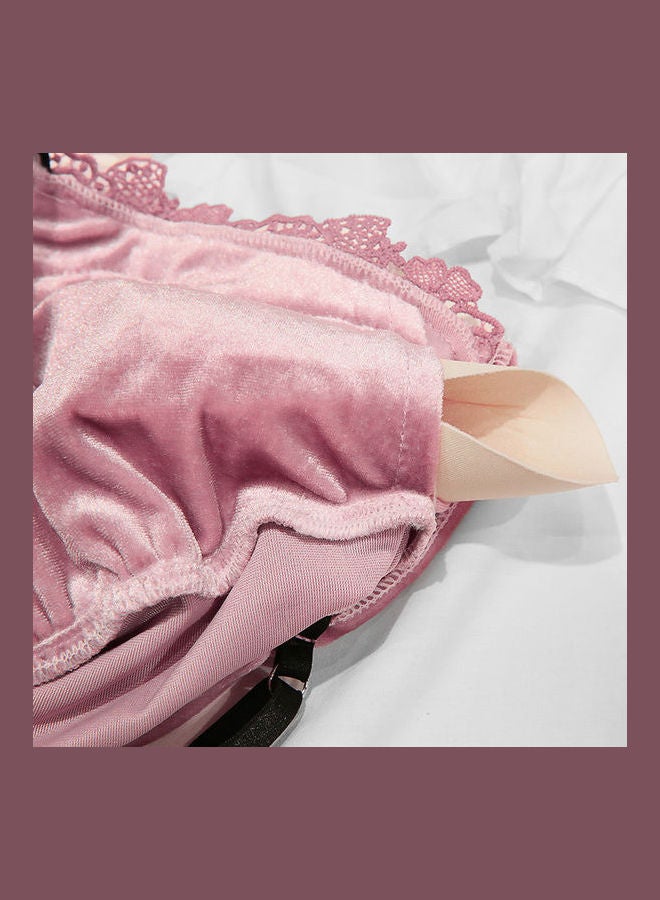 Joychic - 4-Piece Solid Sleepwear Pyjama Set Pink - Image 1