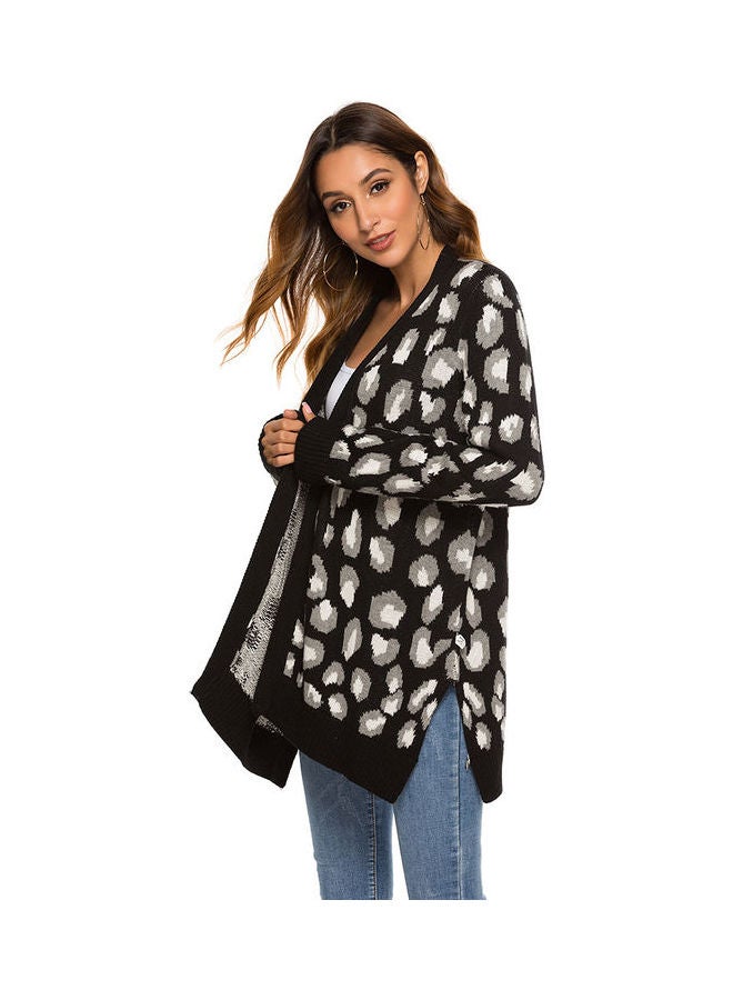 Joychic Printed Long Sleeves Cardigan Black/Grey  - Image 2