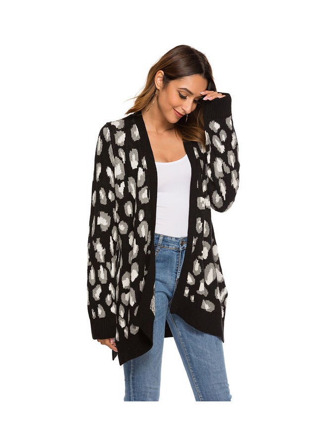 Joychic Printed Long Sleeves Cardigan Black/Grey  - Image 3