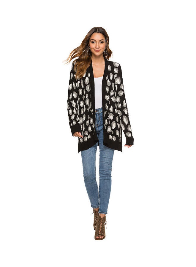 Joychic Printed Long Sleeves Cardigan Black/Grey  - Image 5