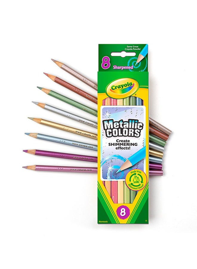 كرايولا أقلام رصاص ملونة معدنية مكونة من 8 قطع أزرق/أخضر/وردي - Image 4