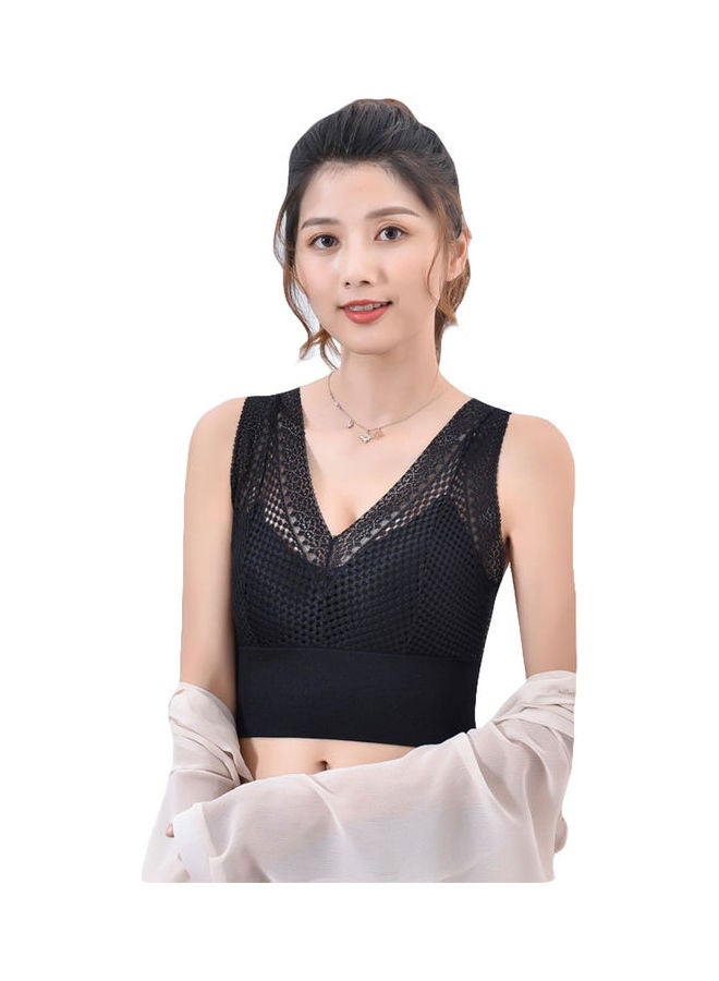 Joychic - Seamless Bralette Padded Skin-friendly Bra Black - Image 1