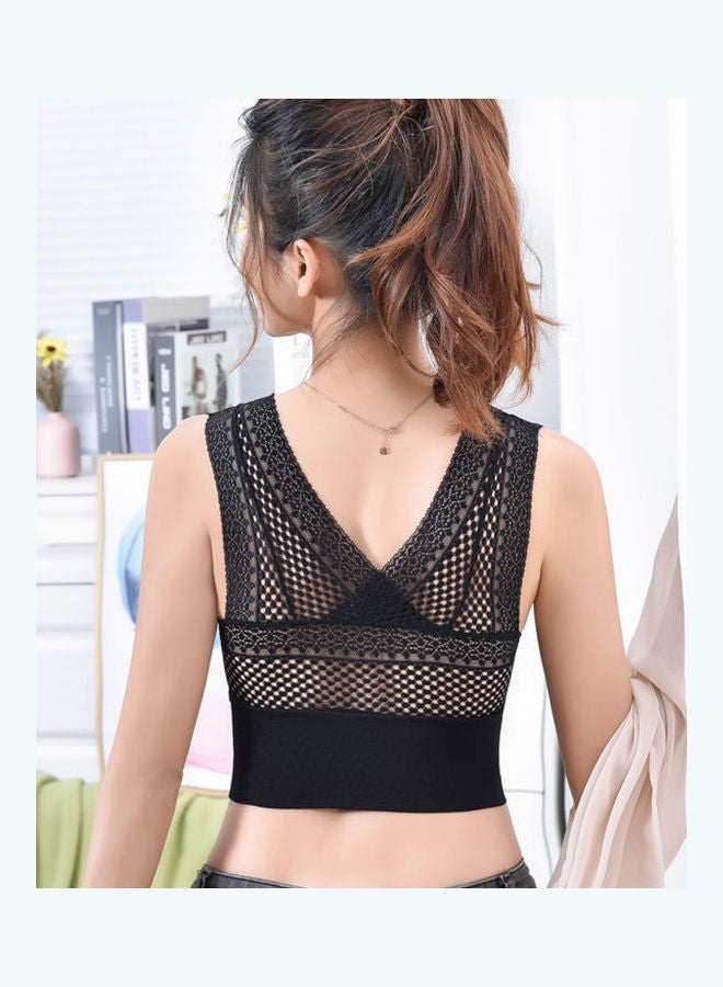Joychic - Seamless Bralette Padded Skin-friendly Bra Black - Image 1