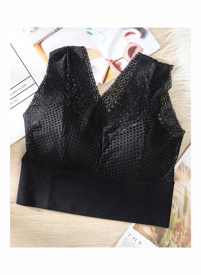 Joychic - Seamless Bralette Padded Skin-friendly Bra Black - Image 1