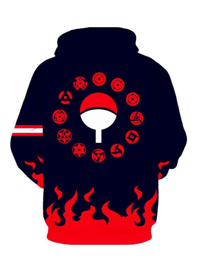 Joychic Printed Long Sleeves Hoodie Blue/White/Red  - Image 2