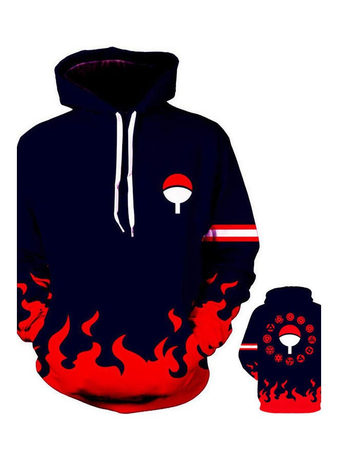 Joychic Printed Long Sleeves Hoodie Blue/White/Red  - Image 3