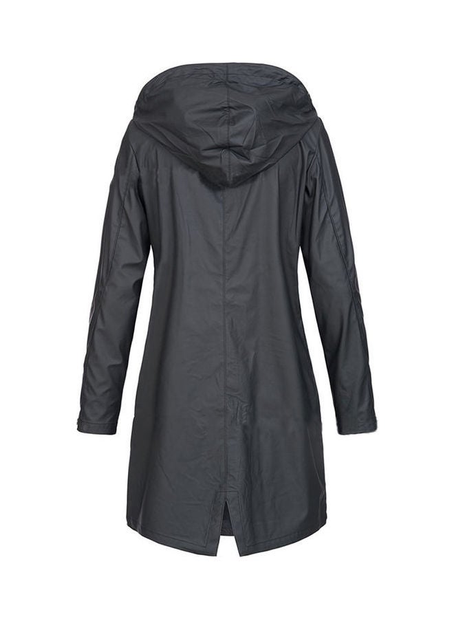 جوي شيك جاكيت متوسط الطول لفصل الخريف والشتاء أسود - Image 2