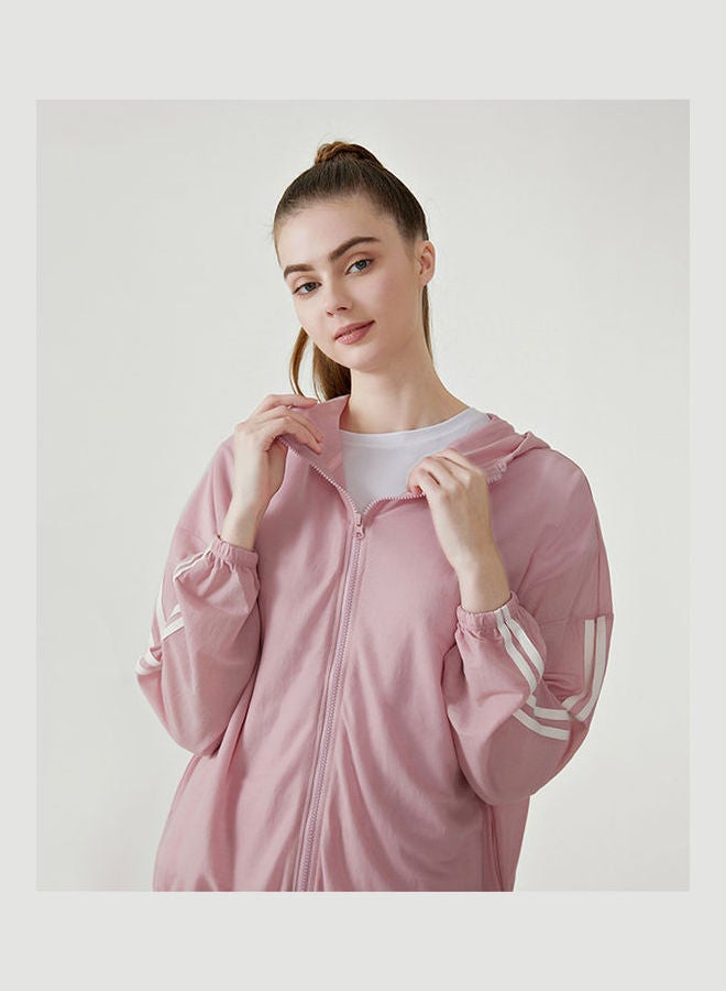 جوي شيك معطف كاجوال رياضي رفيع فضفاض وردي - Image 2