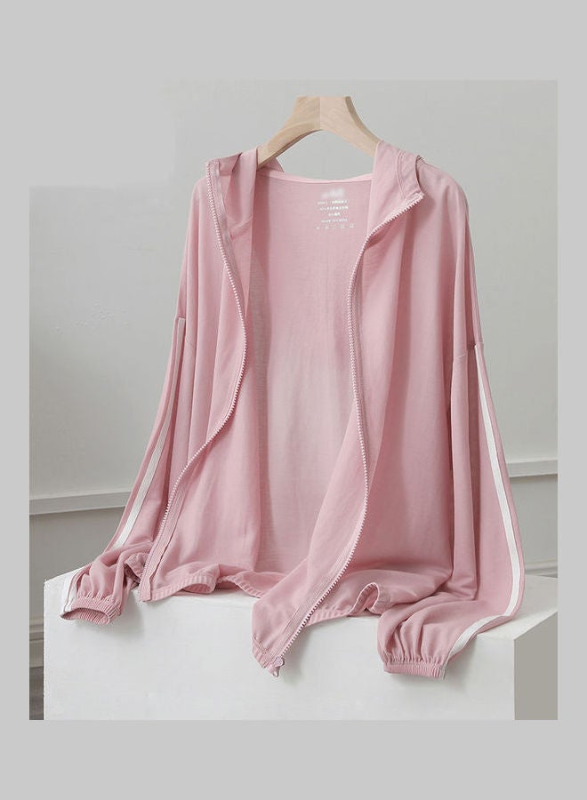 جوي شيك معطف كاجوال رياضي رفيع فضفاض وردي - Image 4