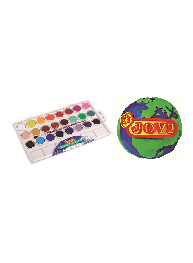 JOVI 24-Piece Watercolour Tabs With Brush Multicolour - Image 2