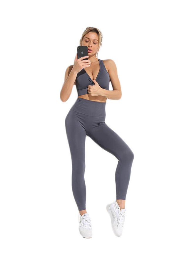 Joychic 2-Piece Yoga Activewear Set Grey - Image 1