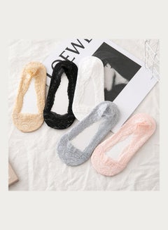 Joychic Pack Of 5 Pairs Of Lace Low Cut Socks Multicolour  - Image 2