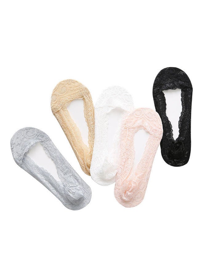 Pack Of 5 Pairs Of Lace Low Cut Socks Multicolour - v1626286120/N49048321V_1