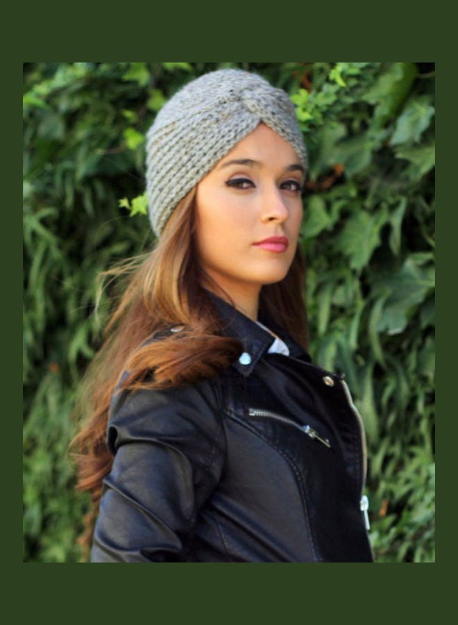 جوي شيك توربان محبوك من الصوف والكشمير رمادي - Image 3