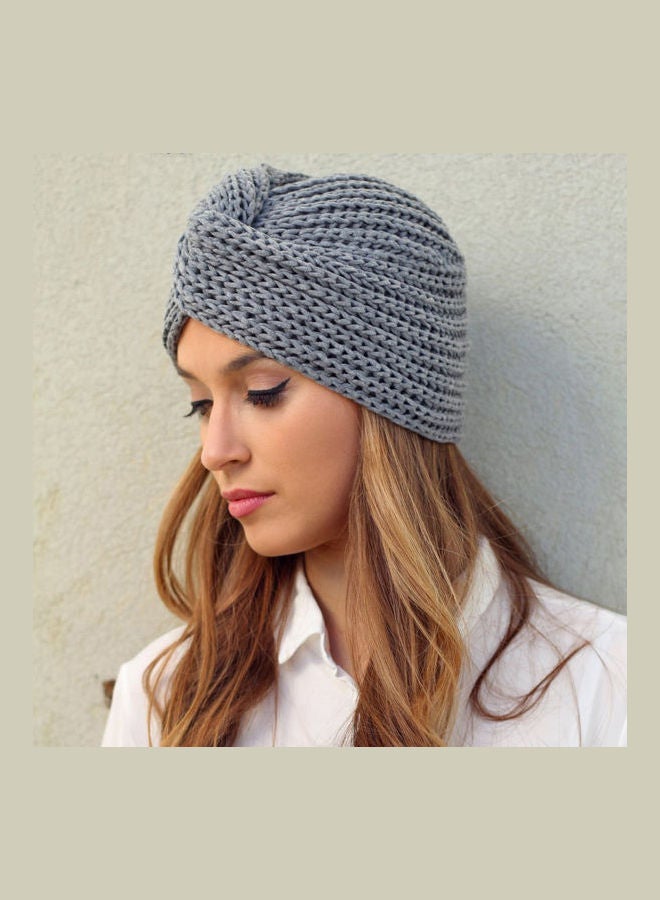 جوي شيك توربان محبوك من الصوف والكشمير رمادي - Image 2