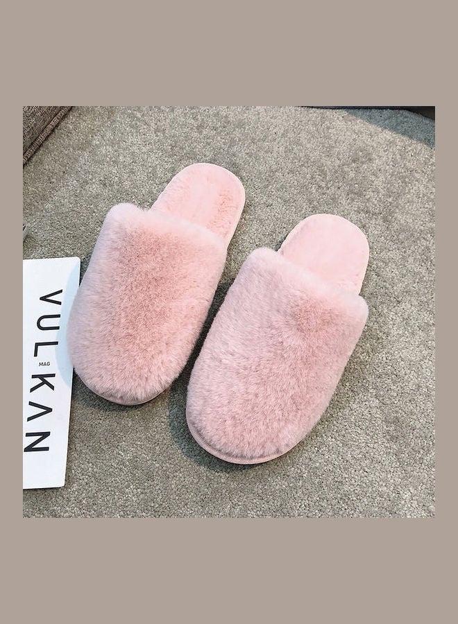 Joychic - Solid Fluffy Indoor Slippers Pink - Image 1