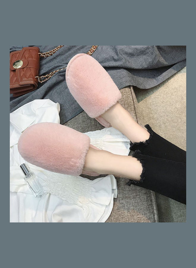Joychic - Solid Fluffy Indoor Slippers Pink - Image 1