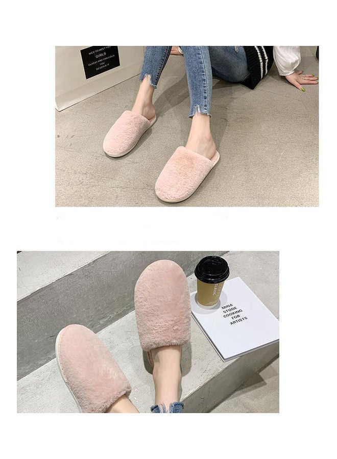 Joychic - Solid Fluffy Indoor Slippers Pink - Image 1