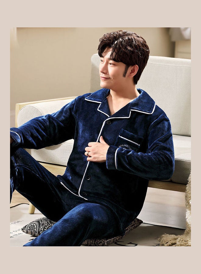 Joychic - 2-Piece Nightwear Pyjama Set Dark Blue - Image 1