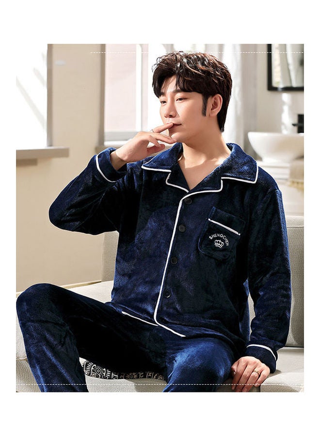 Joychic - 2-Piece Nightwear Pyjama Set Dark Blue - Image 1