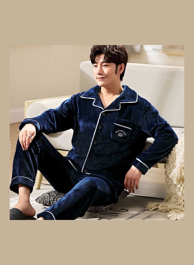 Joychic - 2-Piece Nightwear Pyjama Set Dark Blue - Image 1