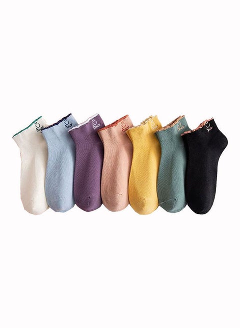 Pack Of 7 Pairs Of Ankle Socks Multicolour