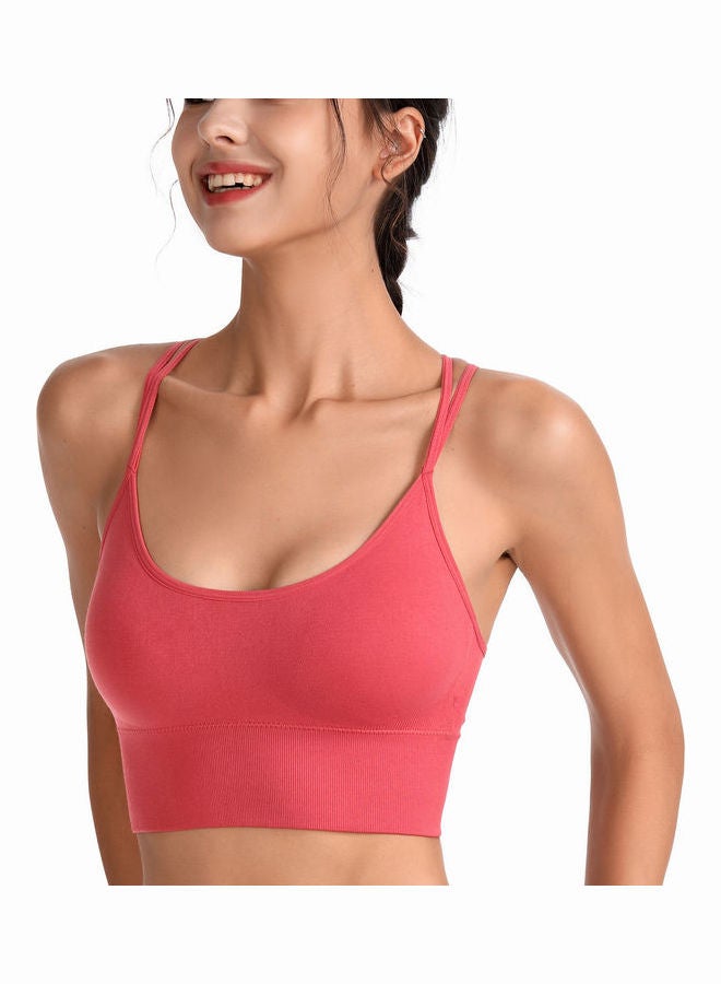 جوي شيك حمالة صدر رياضية بظهر متقاطع أحمر - Image 3