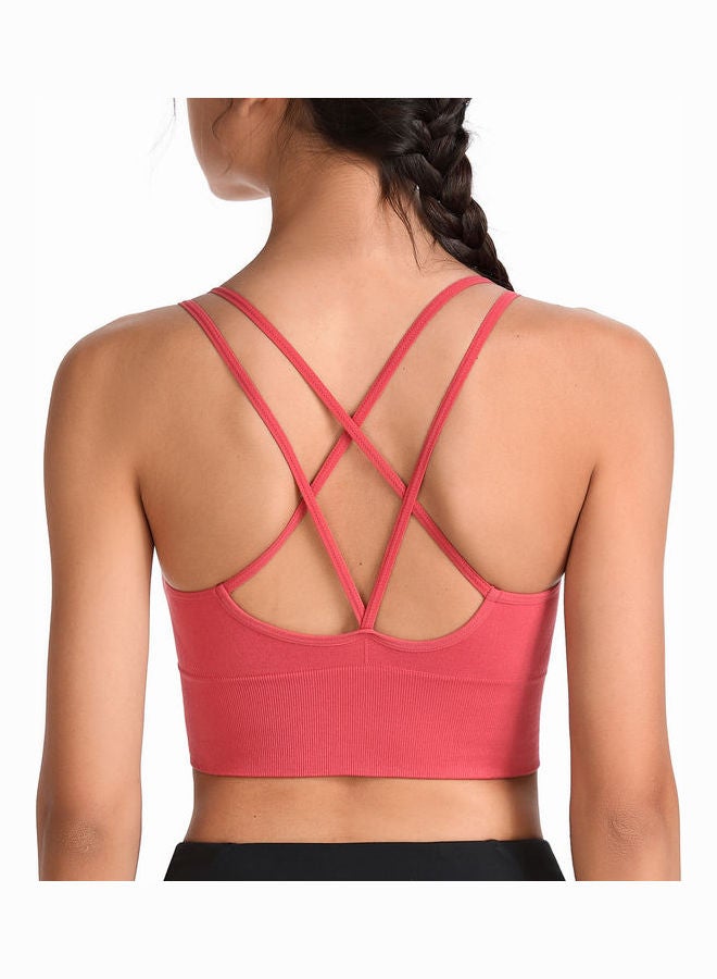جوي شيك حمالة صدر رياضية بظهر متقاطع أحمر - Image 4