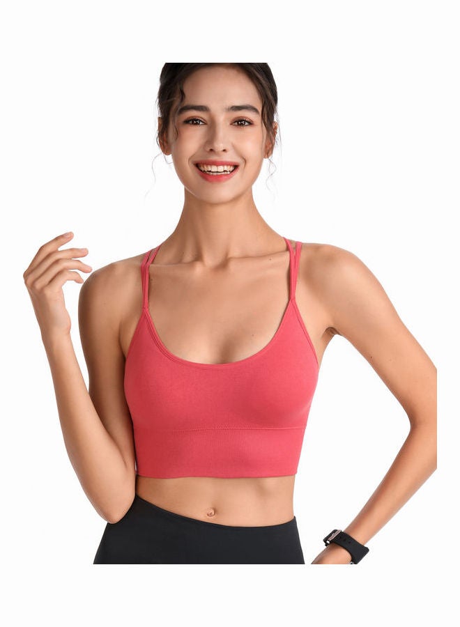 جوي شيك حمالة صدر رياضية بظهر متقاطع أحمر - Image 5