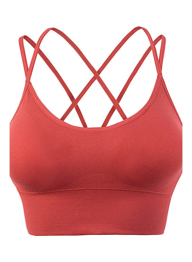 جوي شيك حمالة صدر رياضية بظهر متقاطع أحمر - Image 1