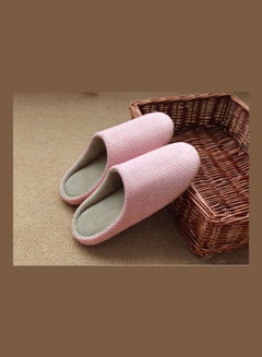 Striped Slip-On Bedroom Slippers Pink - v1626287452/N49023324V_6