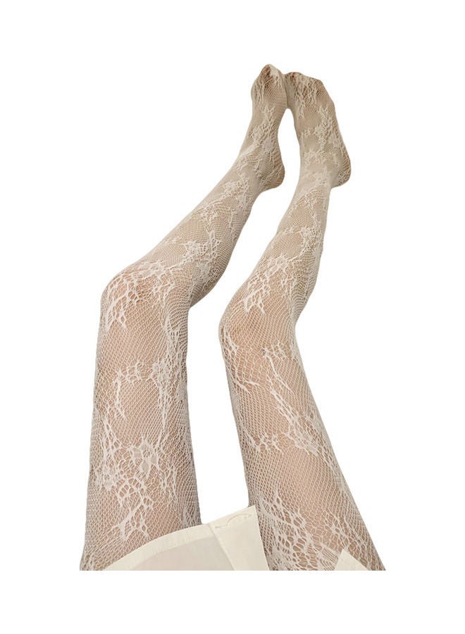 جوي شيك زوجُ جوارب طويلة بطبعة زهور أبيض - Image 2