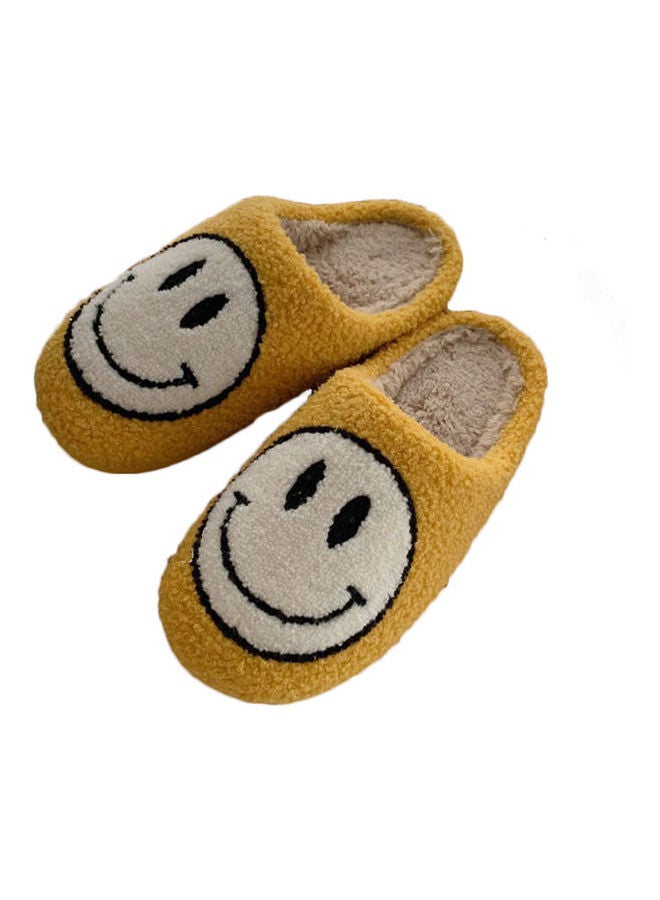 Smiley Face Designed Bedroom Slippers Yellow/White - v1626287558/N49023302V_1