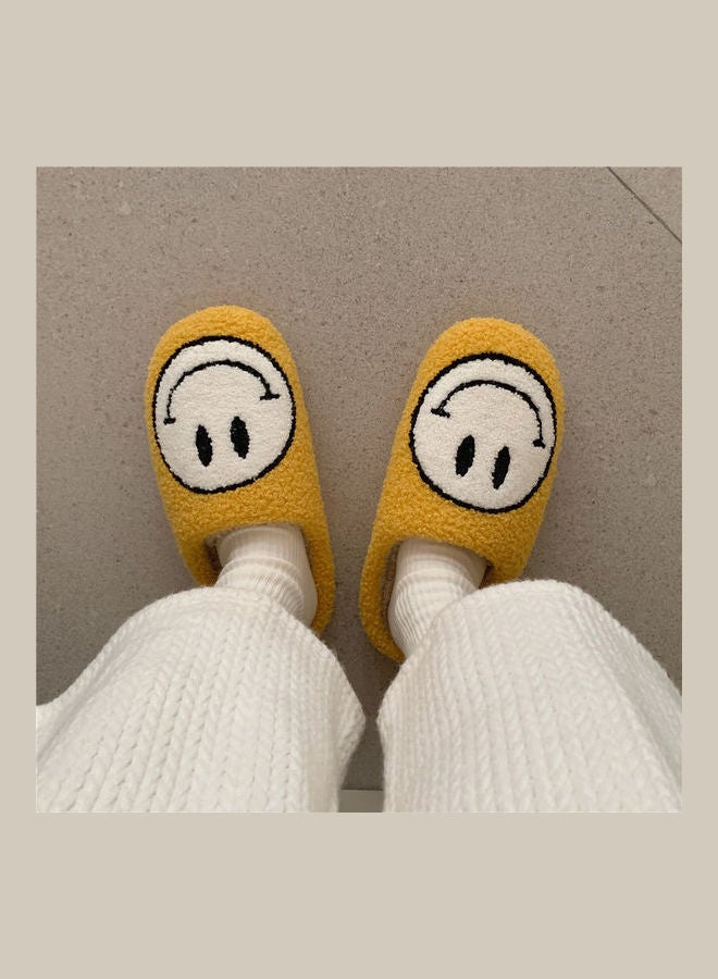 Smiley Face Designed Bedroom Slippers Yellow/White - v1626287558/N49023302V_3