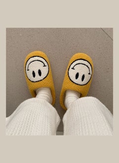 Joychic Smiley Face Designed Bedroom Slippers Yellow/White  - Image 3
