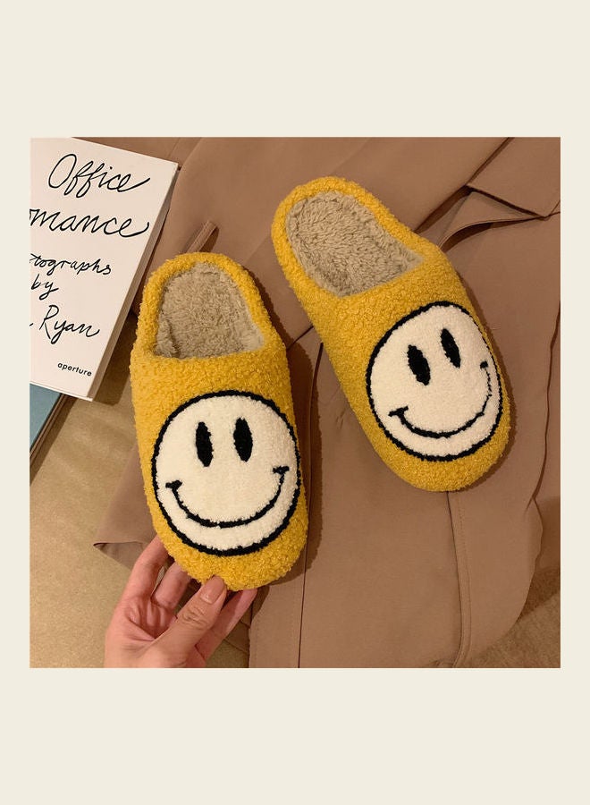 Smiley Face Designed Bedroom Slippers Yellow/White - v1626287558/N49023302V_4